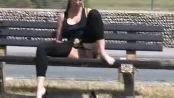 Pissing on a bench